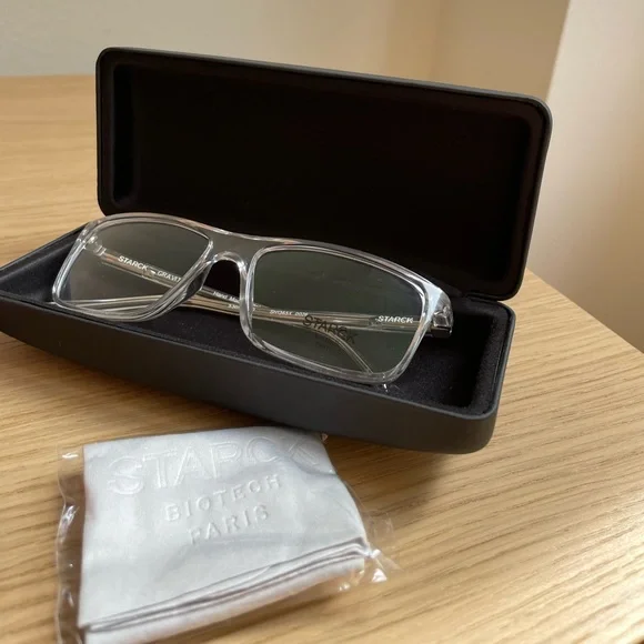 Philippe Starck Clear Glasses with Black Case